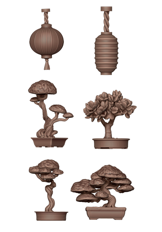 AK Interactive AKBIT0030 Japanese Lamps & Bonsai