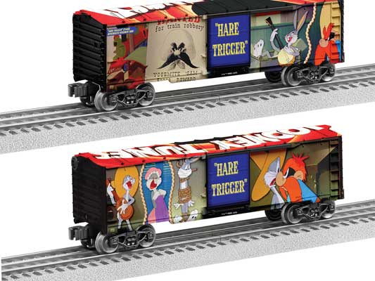 Lionel 2438030 Steel Boxcar - 3-Rail - Ready to Run -- Looney Tunes #1 (Hare Trigger, Bugs Bunny, Yosemite Sam) O Gauge