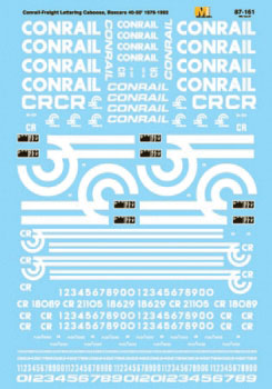Microscale 87161 HO Conrail - CR -- Freight Cars, Cabooses & Box Cars, 1970-1980