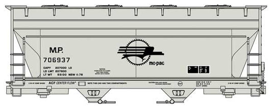 Accurail 2215 ACF 2-Bay Covered Hopper Kit -- Missouri Pacific #706937 (gray, black; Screaming Eagle Logo)
