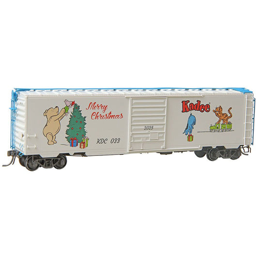 Kadee 6934 HO Scale Winnie-the-Pooh and Friends 2025 Christmas Car with Blue Details - RTR