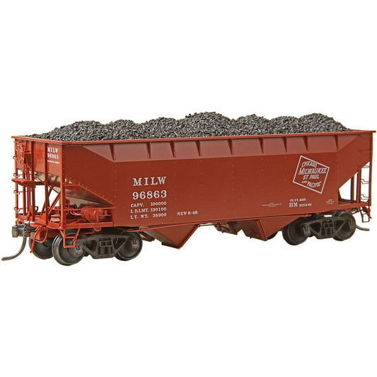 Kadee 7526 #7526 HO Scale Milwaukee MILW #96863 - 50 Ton AAR "Standard" 2 Bay Open Hopper