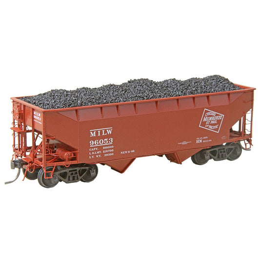 Kadee 7528 HO Scale Milwaukee MILW #96053 - 50 Ton AAR "Standard" 2 Bay Open Hopper