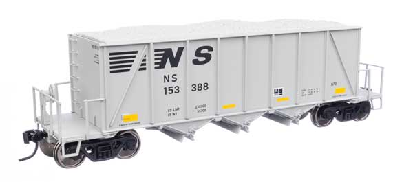 Walthers 106044 HO 40' Ortner 100-Ton Open Aggregate Hopper - RTR -- Norfolk Southern #153388
