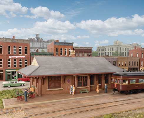 Walthers 3553 Pennsylvania System Brick Combination Station -- Kit - HO Scale