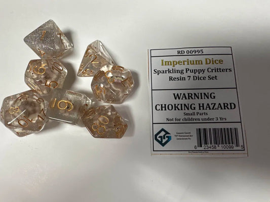 Gamerz Guard RD00995 Sparkling Puppy Critters Resin 7 Dice Set