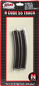 Atlas 2010 N CODE 55 TRACK10" Radius Full Curve (6 pcs/pk)