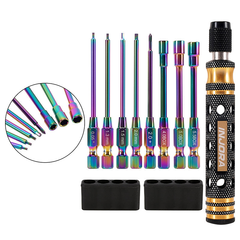 Injora Tool-LSD68 8-in-1 Quick-Change Hex Phillips Screwdrivers Kit for 1/24 1/18 RC Crawler