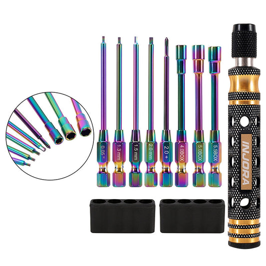 Injora Tool-LSD68 8-in-1 Quick-Change Hex Phillips Screwdrivers Kit for 1/24 1/18 RC Crawler