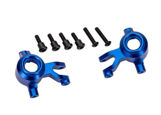 Traxxas 10734-BLUE Blue Aluminum Steering Blocks (L&R)
