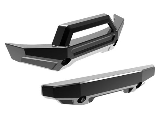 Traxxas 10735-BLKCR Bumper, front (1)/ rear (1) (black chrome)