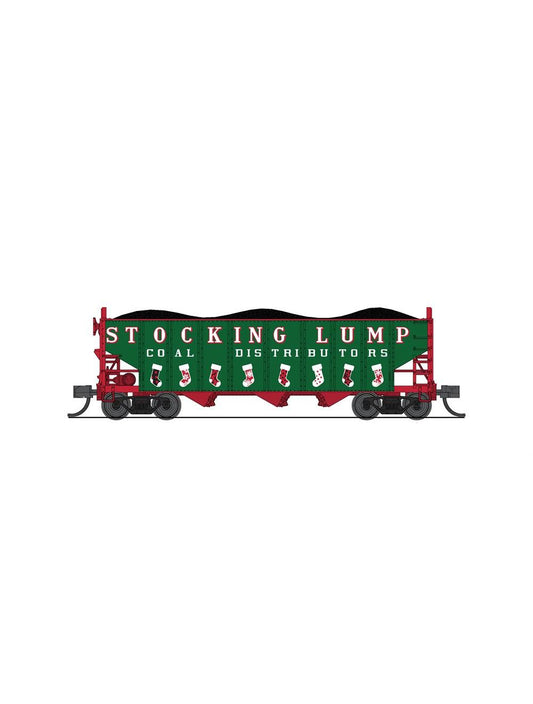 Broadway Limited 7164 N 3Bay Hopper, Green Christmas Paint Scheme (2-pk)