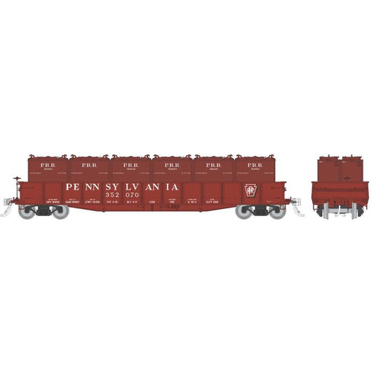 Rapido 194006A HO G22b Steel Gondola, AB Brakes & LCL Containers, PRR Shadow Keystone