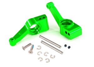 Traxxas 1952G Carriers, stub axle (green-anodized 6061-T6 aluminum) (rear) (left & right)/ 3x32mm hinge pins (2)/ e-clips (6)/ hardware