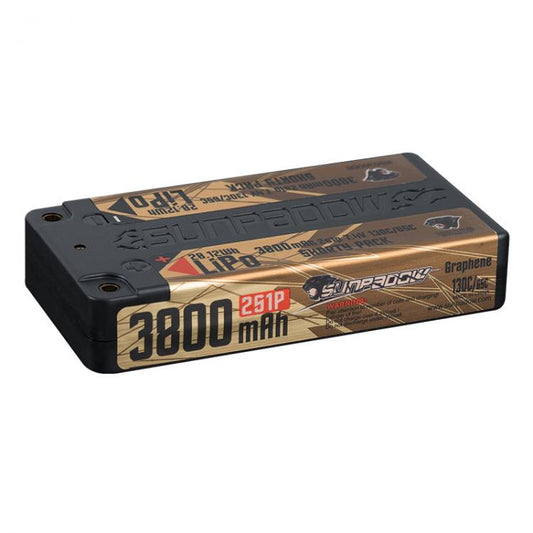 Sunpadow S638066 Nano Sunpadow 7.4V 3800mAh 130C/65C 2S Shorty LiPo Battery Ultra LCG 4mm Plug