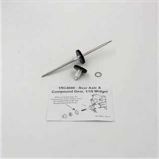 1RC 4000 Rear Axle & Compound Gear, 1/18 Midget