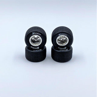 1RC 5542 FR/RR Soft Tires & Chrome Wheels, 1/18 LM (4)