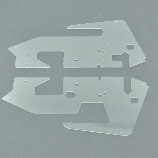 1RC Racing 6023 Body Side Panels, LH/RH, Clear, 1/18 Silver Crown