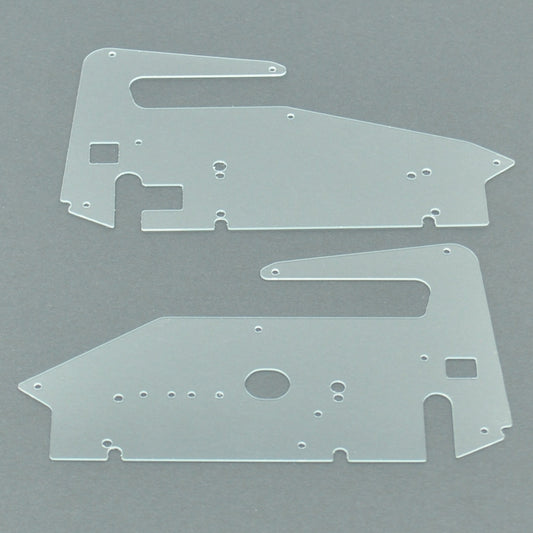 1RC Racing 6077 Body Side Panels, LH/RH, Clear, 1/18 Midget 4.0