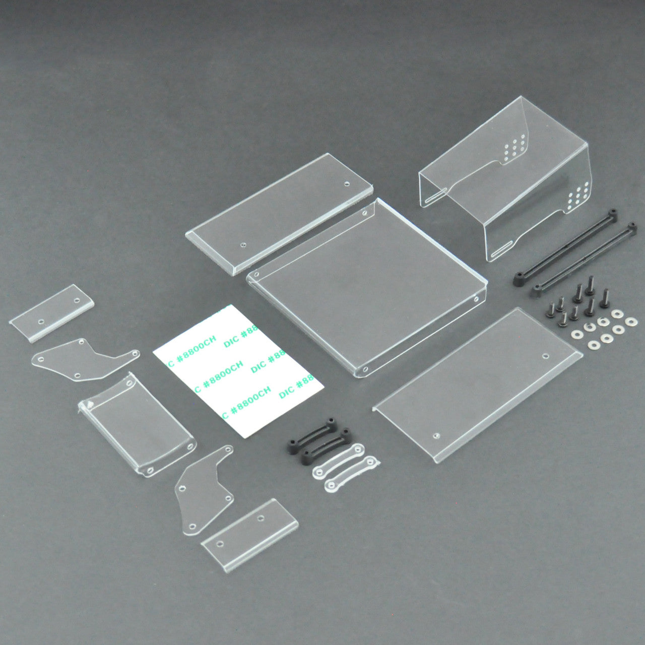 1RC Racing 6081 Top & Front Wing, Clear, 1/18 Mini Sprint
