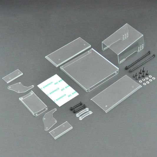 1RC Racing 6081 Top & Front Wing, Clear, 1/18 Mini Sprint