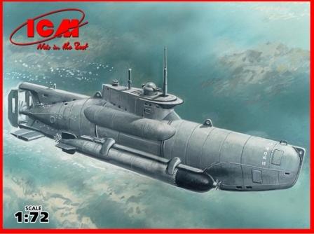 ICM Models S.007 1/72 U-Boat Type XXVIIB ?Seehund? (late), WWII German Midget Submarine