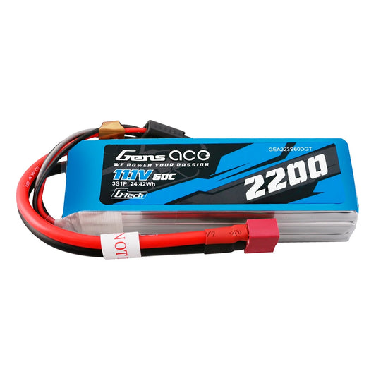 Gens Ace 223S60DGT 2200mAh 11.1V 60C 3S1P G-Tech Lipo Battery Pack w/ Deans