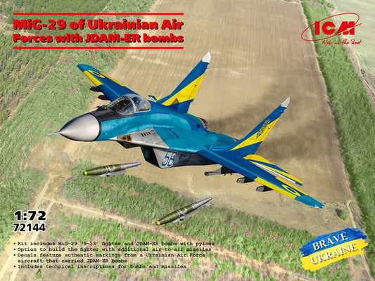 ICM Models 72144 1/72 MiG-29 of Ukrainian Air Forces with JDAM-ER bombs