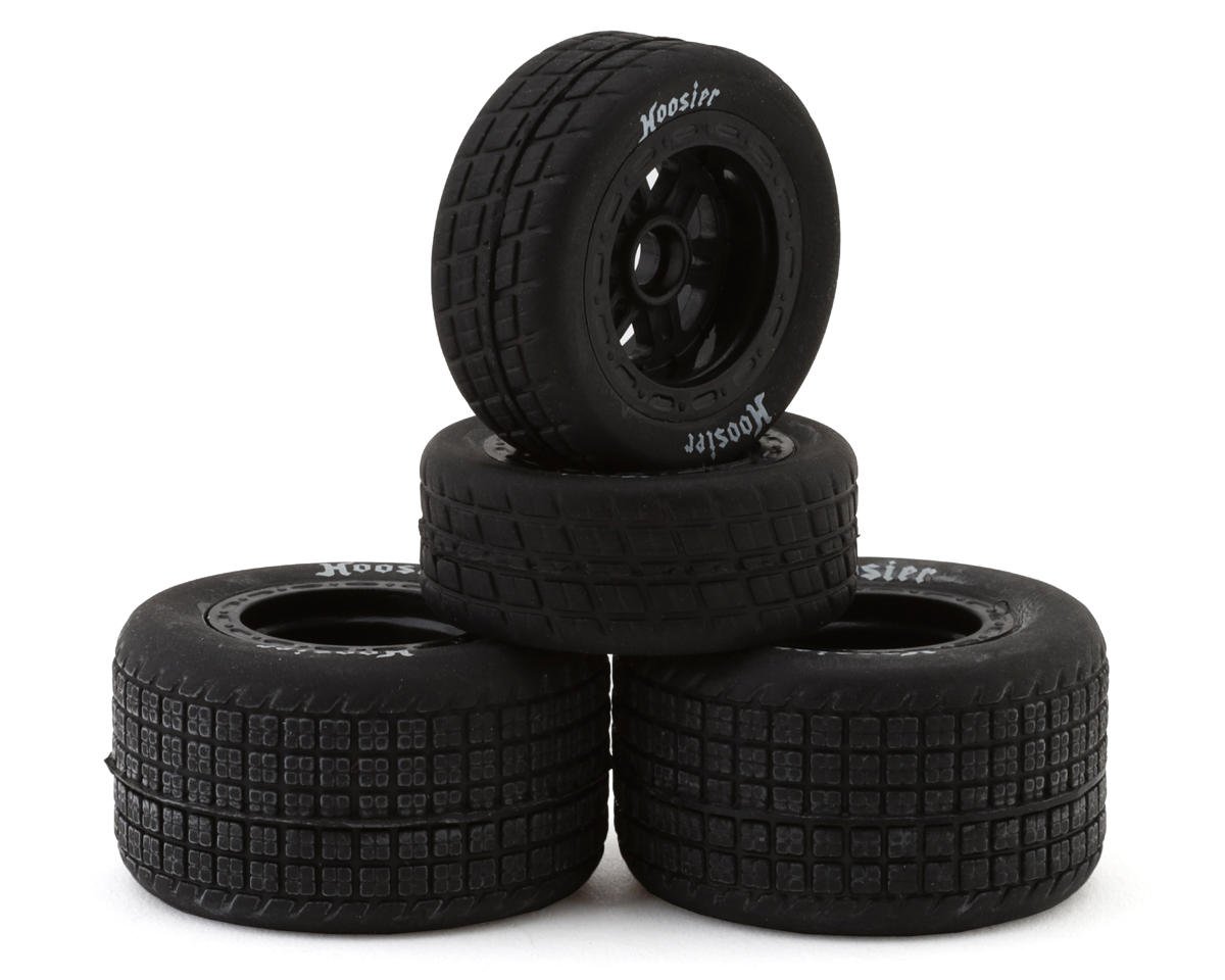 1RC Racing 5530 Pre-Mounted 1/18 Midget Hoosier Tires (Black) (4) (F/R) (Soft)