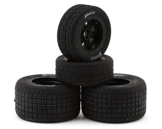 1RC Racing 5530 Pre-Mounted 1/18 Midget Hoosier Tires (Black) (4) (F/R) (Soft)