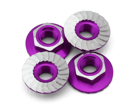 1UP Racing 870301 4mm Serrated Alum Wheel Nuts (Purple) (4)