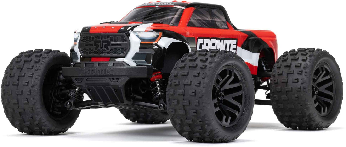 ARRMA 2102T2 1/18 GRANITE GROM MEGA 380 Brushed 4X4 Monster Truck RTR with Battery & Charger, Red