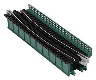 KATO 20471 N Single-Track Curved Deck-Girder Bridge, Code 80 - Unitrack -- 19" 481mm Radius, 15 Degrees (green)