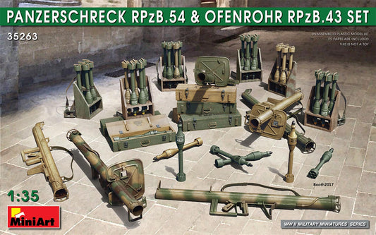 Miniart Models 35263 1/35 WWII Panzerschreck RPzB54 & Ofenrohr RPzB43 Anti-Tank Rocket Launcher Set