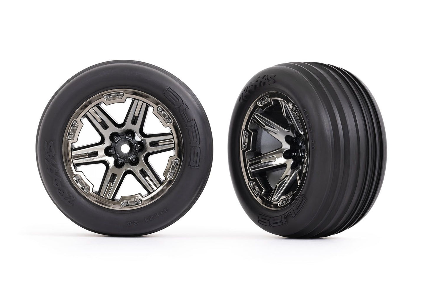 Traxxas 3771R RXT 2.8" Black Chrome Wheels & Alias Tires (2)