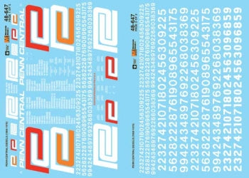 Microscale 48-647 O Railroad Decal Set - Penn Central -- Diesels 1968-1976