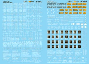 Microscale 48-660 O Freight Car Data - Railroad Roman (2 Sheets) -- White