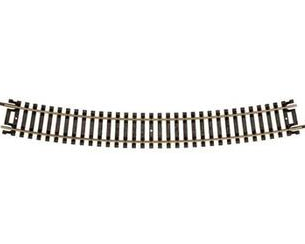 Atlas 837 HO scale Code 100 Curved Snap-Track(R) Nickel-Silver Rail 24" Radius (Black Ties)
