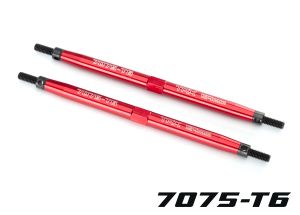 Traxxas 5143R Toe links, Maxx® (Tubes red-anodized, 7075-T6 aluminum) (124mm, rear)