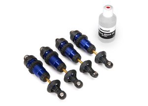 Traxxas 5460A Shocks, GTR aluminum, blue-anodized bodies with TiN shafts (fully assembled w/o springs) (4)