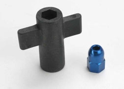 Traxxas 5526 Antenna crimp nut, aluminum (blue-anodized)/ antenna nut tool