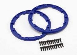 Traxxas 5666 Sidewall protector, beadlock style ( blue) (2)/ 2.5x8mm CS (24) (for use with Geode wheels)