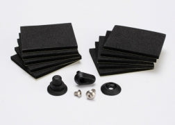 Traxxas 5723 Hatch post/hull water outlet/foam pads (10)/ washer (1)/ 4x8mm BCS, stainless steel/ 3x4mm BCS, stainless steel