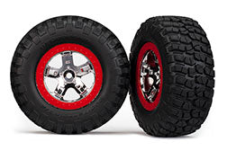 Traxxas 5867 SCT Chrome & Red Wheels & BFGoodrich Tires (2)