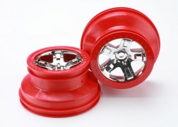Traxxas 5868 SCT Chrome & Red Wheels (2)