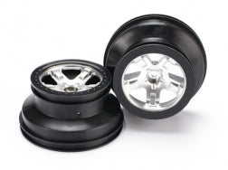 Traxxas 5874X Dual Profile Short Course Wheels (Satin Chrome/Black) (2) (Slash Front) 12mm Hex