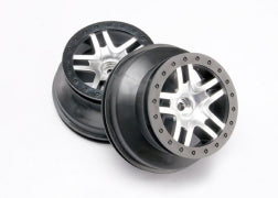 Traxxas 5876 SCT Satin Chrome & Black Split-Spoke Wheels (2)