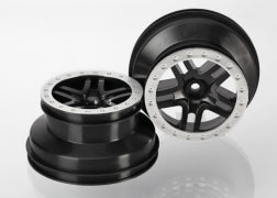 Traxxas 5886 Split-Spoke Black & Satin Chrome SCT Wheels (2)