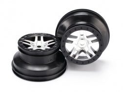 Traxxas 5974 Split-Spoke Satin Chrome & Black Wheels (2)