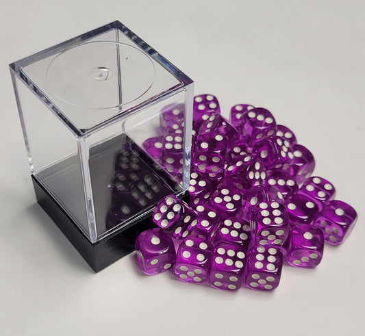 Gamerz Guard AD02708 Translucent Purple Acrylic 12mm D6 Dice Set